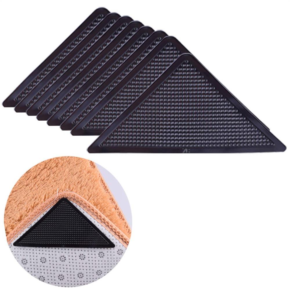 8pcs Carpet Anti Slip Stickers For Tile Floor Rug Corner Pads Reusable Washable Nano Dual Adhesive  Fixed Pads Mat Keeper