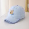 Child-sized Cute Bear Head and Bear Letter Embroidery Baseball Cap, Adjustable Back Strap, Suitable for Daily Wear. Photo