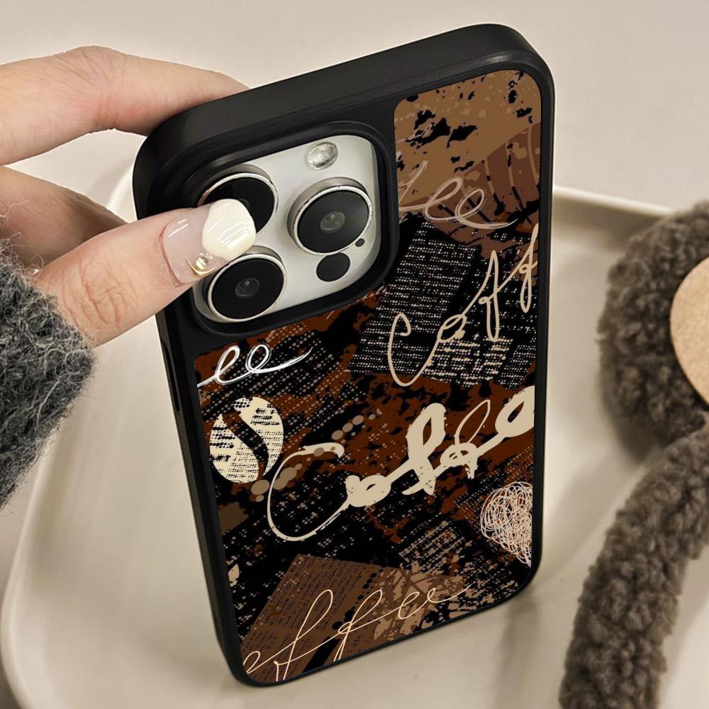 Coffee Beans Matte Surface  Mobile Phone Case for iPhone 17 16 15 14 13 12 11 Air Pro Max Plus Colorful Cover