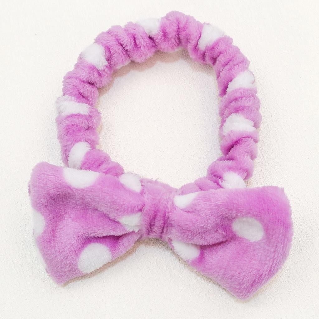 Spa Hoofdband Strik Haarband voor Gezicht Wassen Vrouwen Huidverzorging Hoofdbanden Elastische Make-up Hoofdband Koraal Fleece Gezichtswas Hoofdband