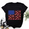 American Flag Fishing Lure Print Crewneck Short Sleeve Unisex Cotton Graphic T-shirt for Fishing Lovers