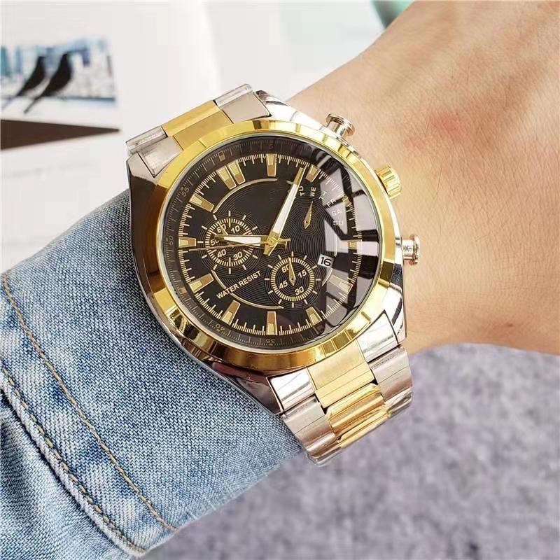 

Мужские часы со стальным ремешком, водонепроницаемые мужские ночные светящиеся кварцевые часы с циферблатом