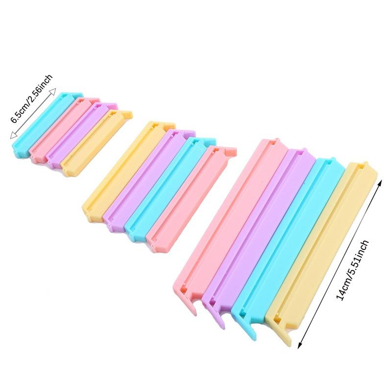 12 buc/pachet Dispozitiv de etanșare portabil pentru depozitarea alimentelor, din plastic, pentru conservarea gustărilor, unelte pentru cleme, accesorii de bucătărie, 3 dimensiuni diferite