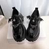 Fashion Women's Punk Shoes 2024 Patent Leather Metal Chain Pumps Women Autumn College Style Platform Lolita Gothic Shoes Woman