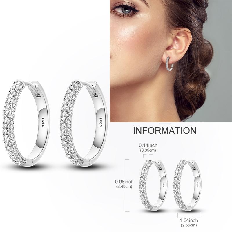 925 Silver Hoop Earring Moon Sun Earring Pendent Zircon Heart Shape Star Eardrop For Women Girl Making Jewelry