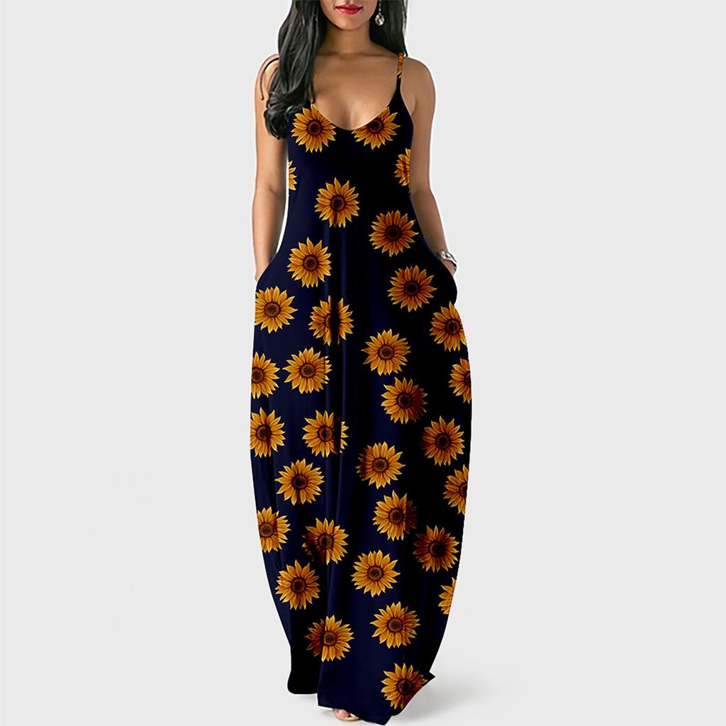 Vestido Vestido De Flores Para Mujer Vestido Largo Sin Manga Vestido Vestido De Flores Para Mujer Vestido Largo Sin Manga