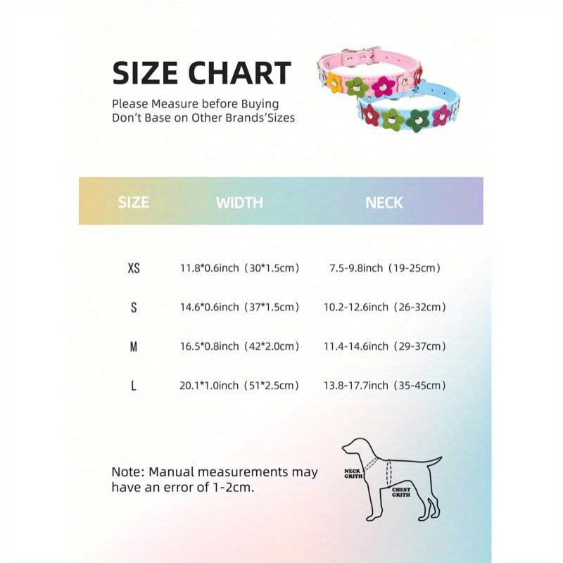 1pc Colorful Flower Decor Pet Collar, Lovely Dog Collar