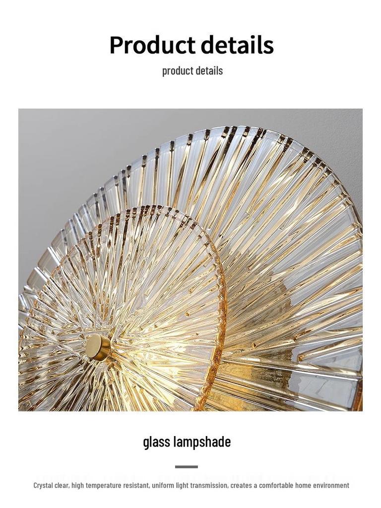 Italian Post-Modern Copper & Glass Wall Lamp - Creative Lighting for Living Room, Bedroom, or Corridor.