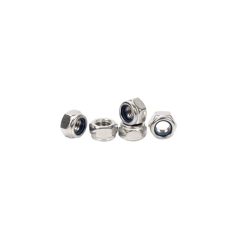 304 Stainless Steel Nylon Lock Nut, Self-Locking Hexagonal Anti-Slip Nut, DIN985 Torque Lock Nut