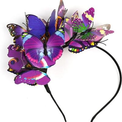 Halloween Costume Headpiece Butterfly Headband Crown Butterfly Headbands Bride Hair Accessories