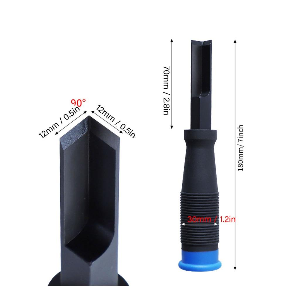 90° Precision Cut Corner Chisel Chrome Steel 12mm Right Angle Chisel TPR Handle Blue Square Mortise Chisel