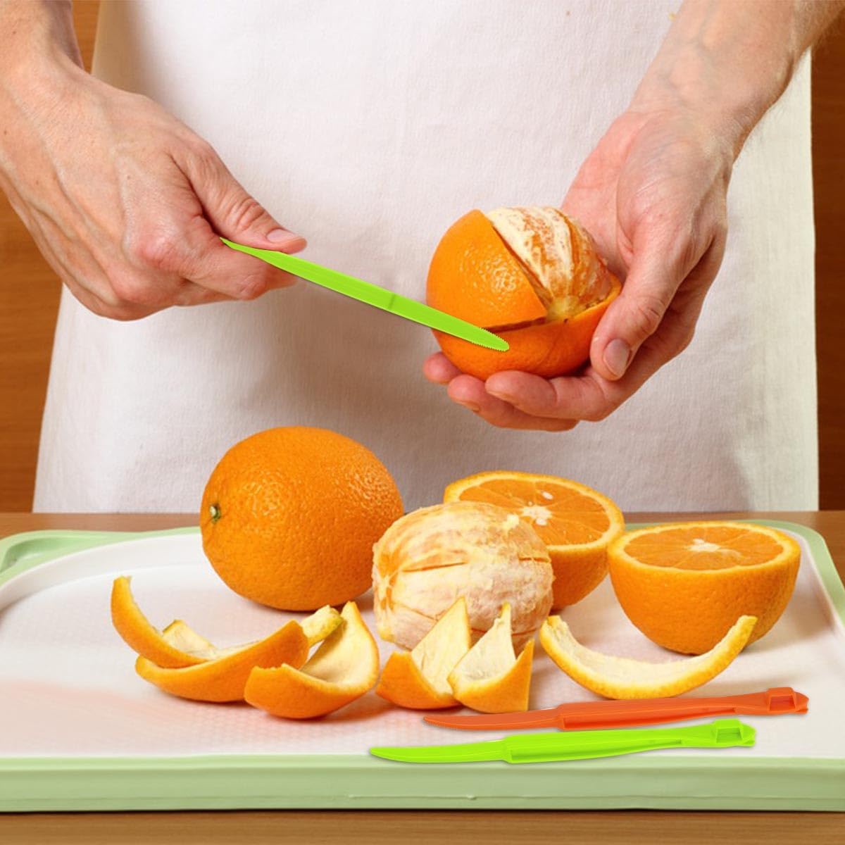 6 Pack Orange Peeler Tool Citrus Fruit Opener Kitchen Cutter Plastic Orange Peelers Tools Lemon Citrus Remover Easy Open Citrus Peel Cutter Vegetable