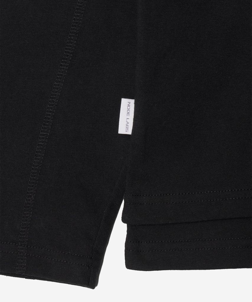 NODE LABS Dev:12 Slash Layered Color Block Long Sleeve T-Shirt_Black