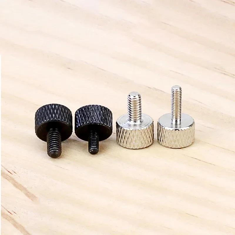 Carbon Steel Cylindrical Flat Head Hand Tighten Adjust Screw M1.6 M2 M2.5 M3 M4 M5 Knurled Thumb Bolt For DIY & Lens & Caliper