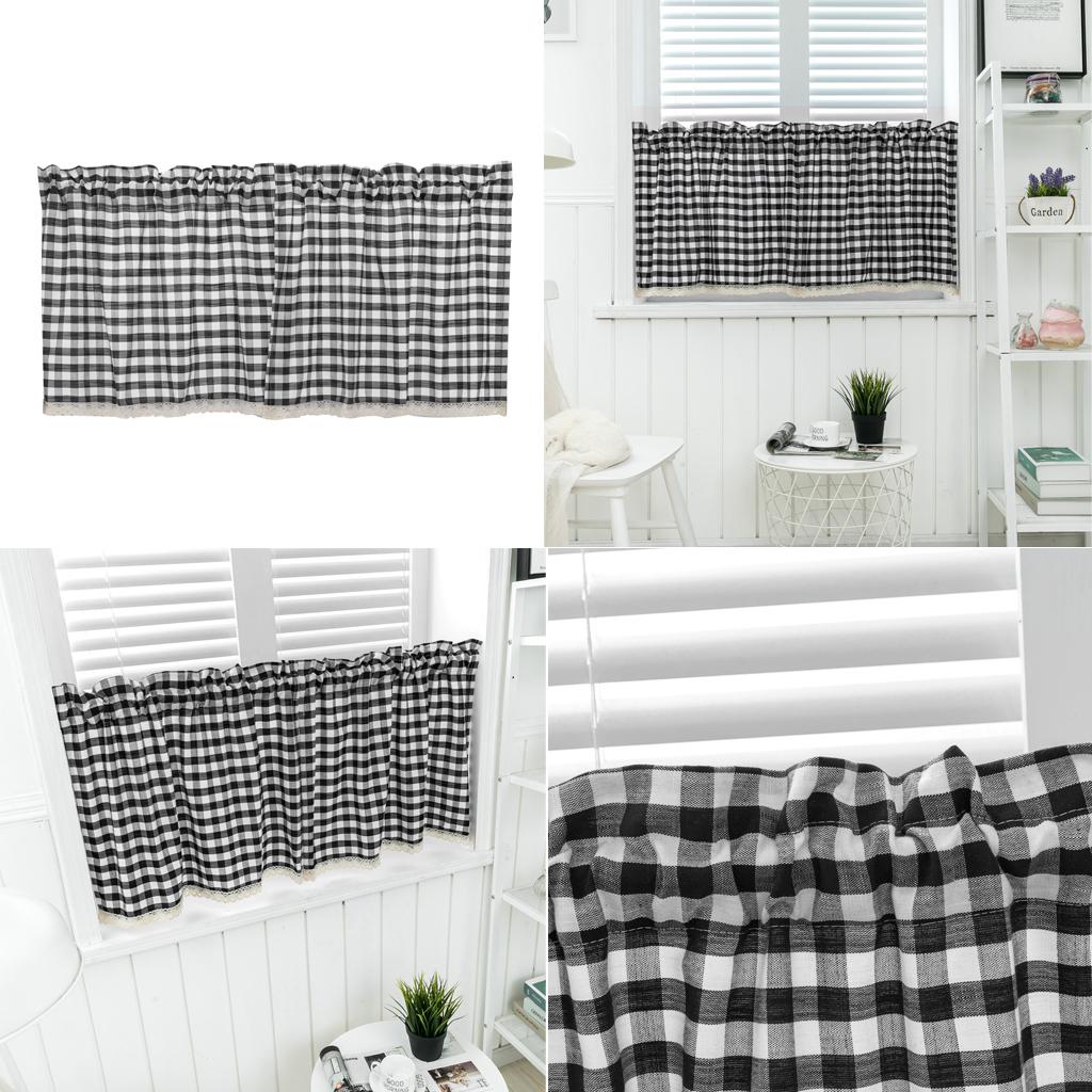 2x Elegant Lace Window Curtain Valance Treatments