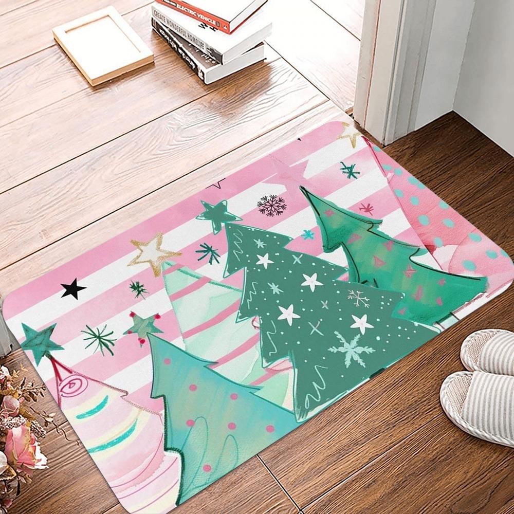 Christmas Welcome Entrance Doormat Home Decor Carpet Indoor Outdoor Floor Mat Living Room Bedroom Bath Kitchen Rug
