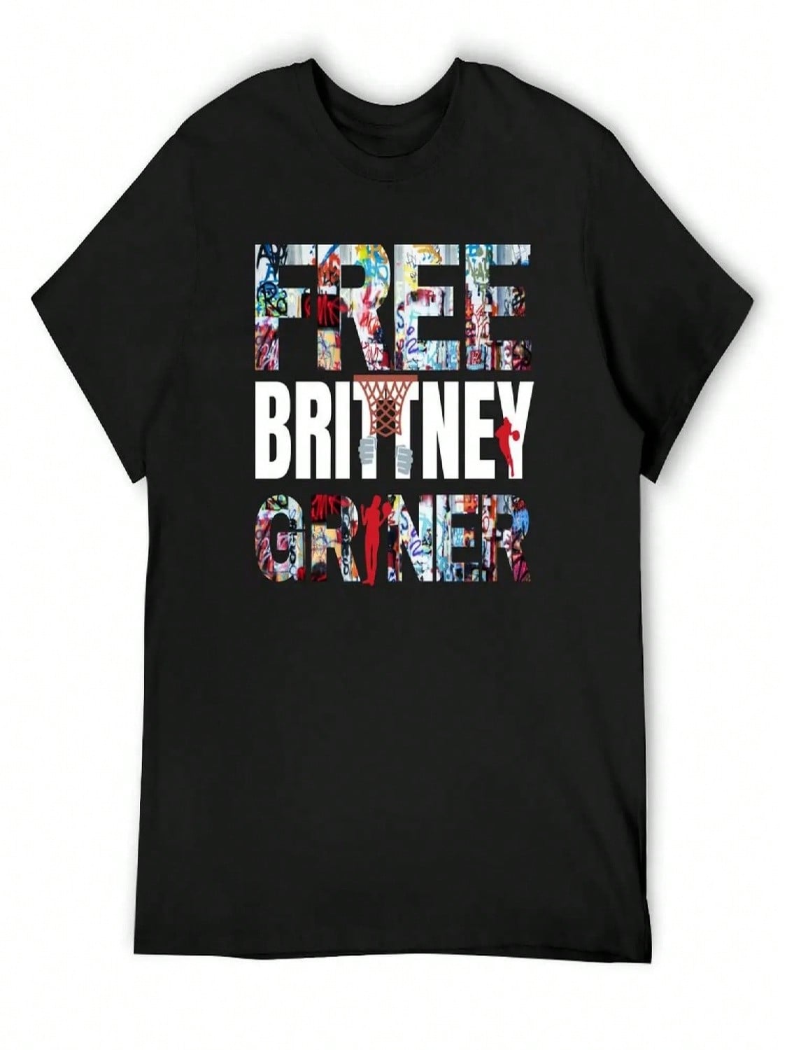 Free Brittney Griner T-Shirt Oversized Oversized Graphic Tee Vintage T Shirts Black T-Shirts For Men S разноцветный