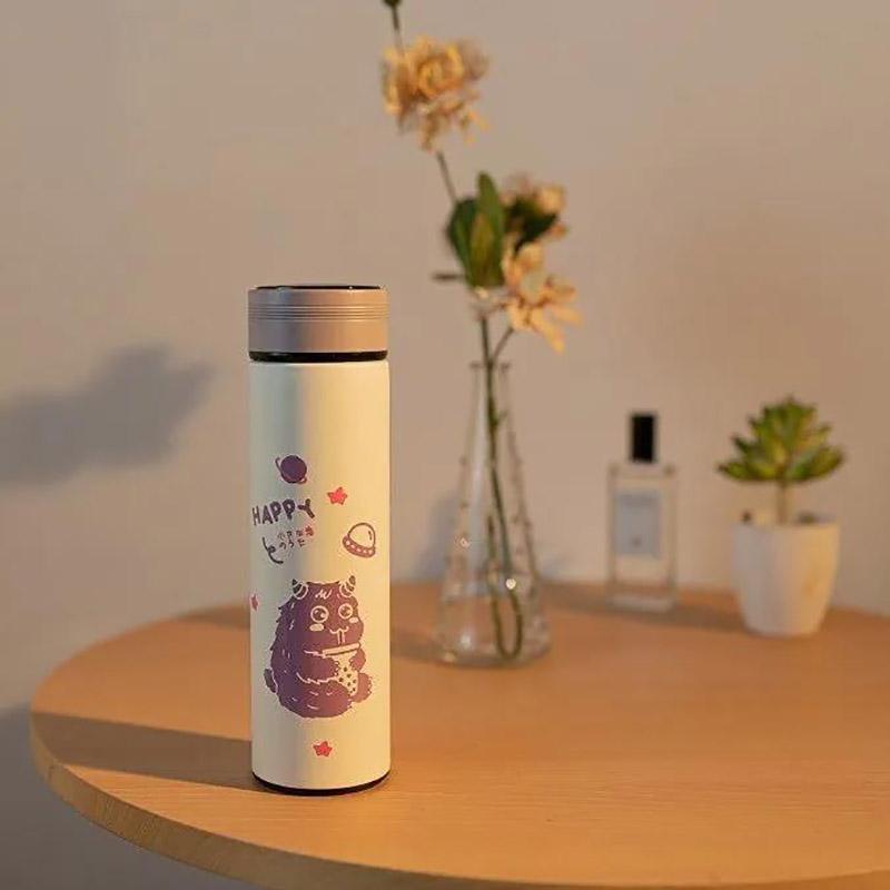 Temperature Measuring Mug, Cute Couple, Stainless Steel Water Cup, Large Capacity Tea Cup, High-end Business Men and Women
