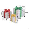 3Pcs Christmas Light Up Present Boxes Decoration Handmade Lightweight with 3 Different Sizes for