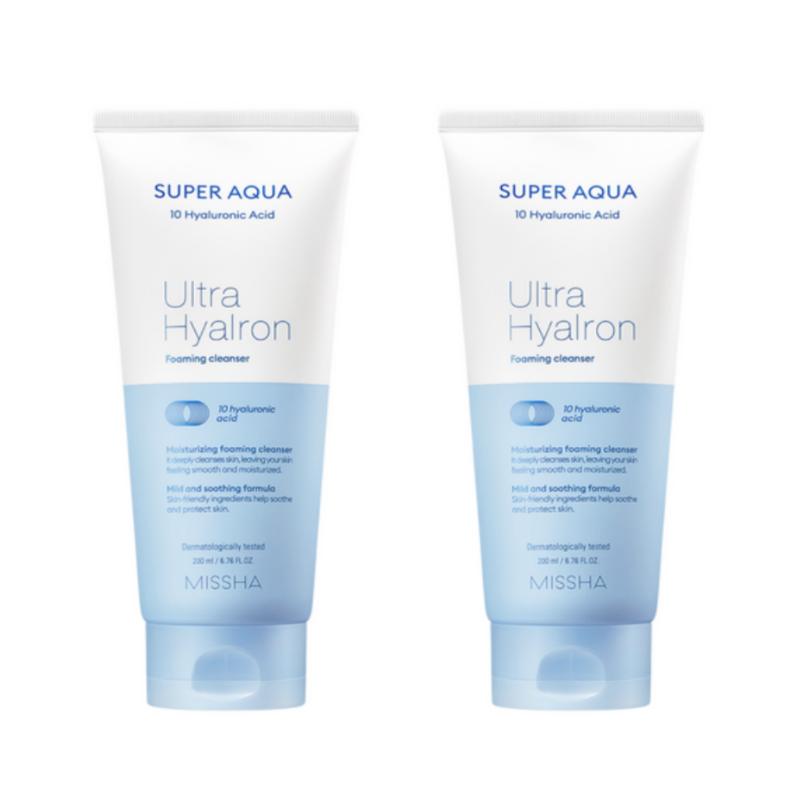 

MISSHA Супер Аква Ультра Гиалурон Очищающая пенка – 200 мл (Упаковка из 2 шт.)