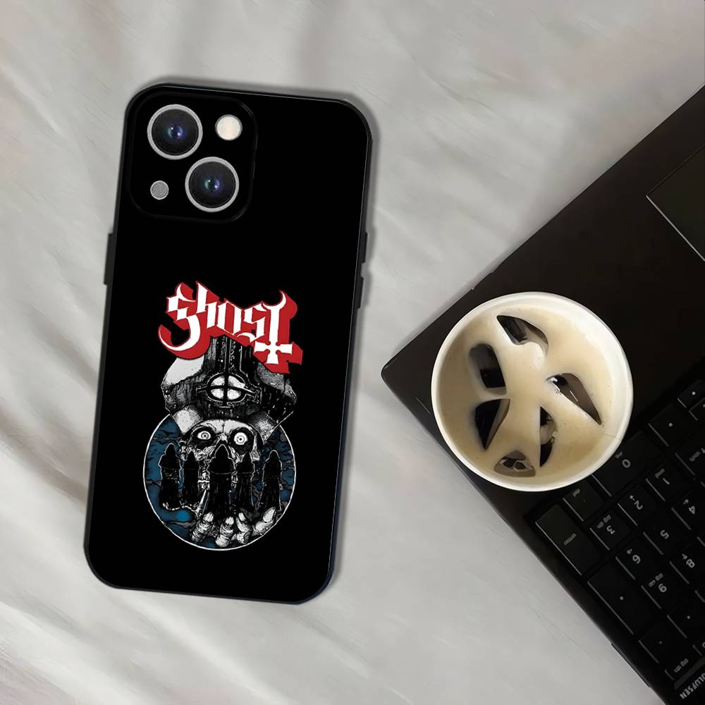 

Чехол для телефона Ghost Heavy Metal Band для iPhone 17,16,15,14,13,12,11,Pro,XS,Max,XR,Plus,E,SE4,Mini Черный Мягкий Чехол iPhone11