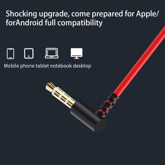 Wired Earbud Stereo Surround High Clarity Calls Playing Games Listening To Music Bass 90 Degree Bend Plug Wired Headset Men Accessories