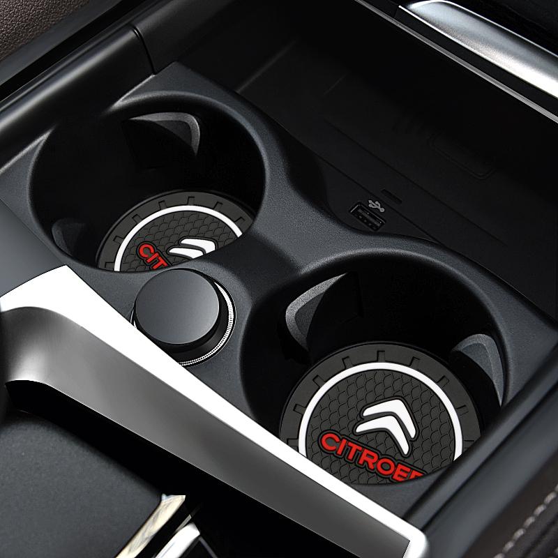 Car Coaster Water Cup Bottle Holder Anti-slip Pad Mat For Citroen C3 C5 AIRCROSS C5X C4 Cactus e-C4 X e-C3 Berlingo C-Elysee C1