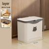 Creamy White Two-Layer Sliding Lid Trash Can