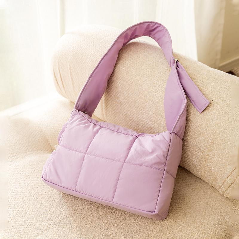 

Осенне-зимняя сумка для кошек и домашних животных, теплая стеганая хлопковая сумка большой вместимости, переносная, на одно плечо, косая сумка фиолетовый