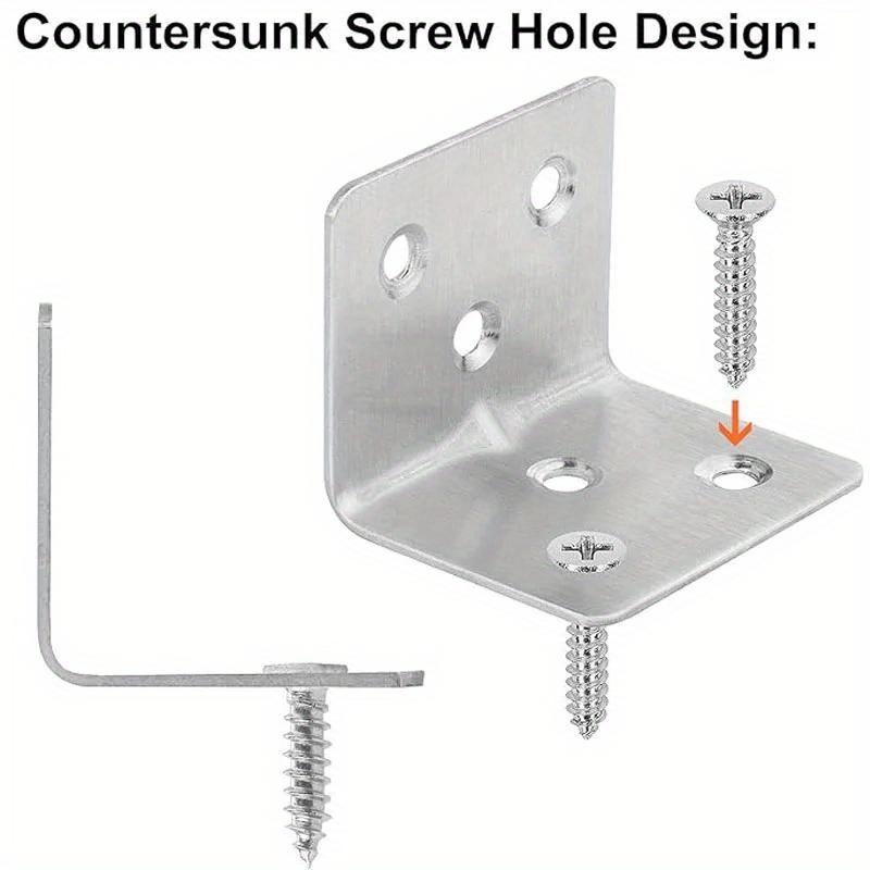 16 PCS Stainless Steel Corner Brace Duty Right Angle Bracket Metal Joint Bracket Shelf L Shape Bracket Shelves Furniture Cabinet