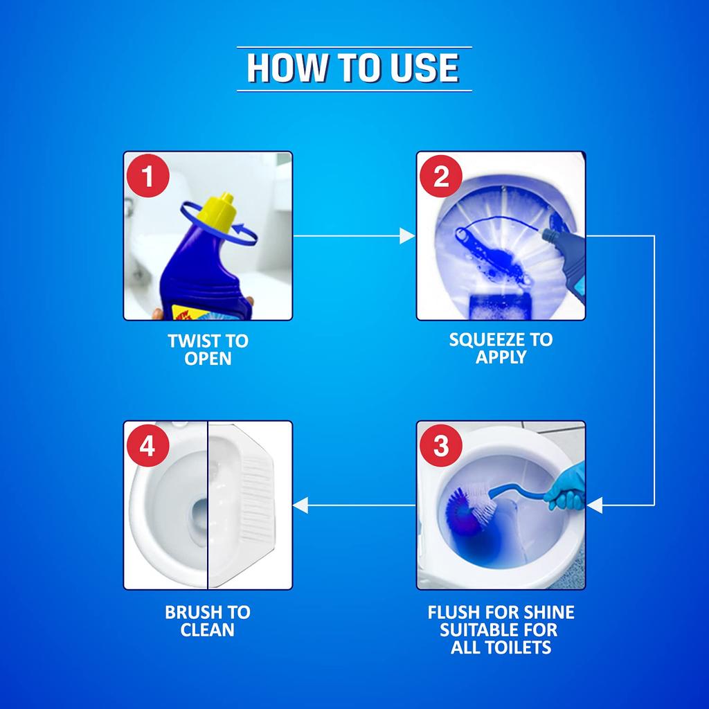 Sani Fresh Ultrashine Toilet Cleaner 520ml Pack of 3 Extra Strong Stain Remover