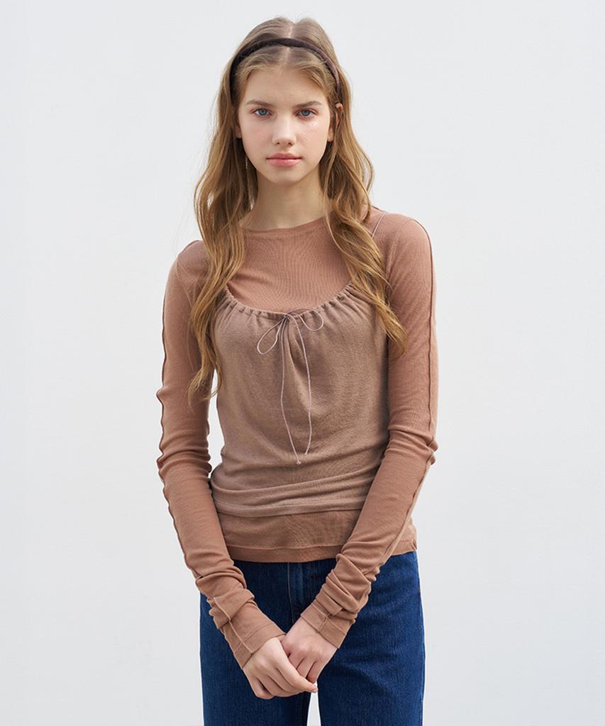 VEM.VER Tencel Line T-Shirt_Brown