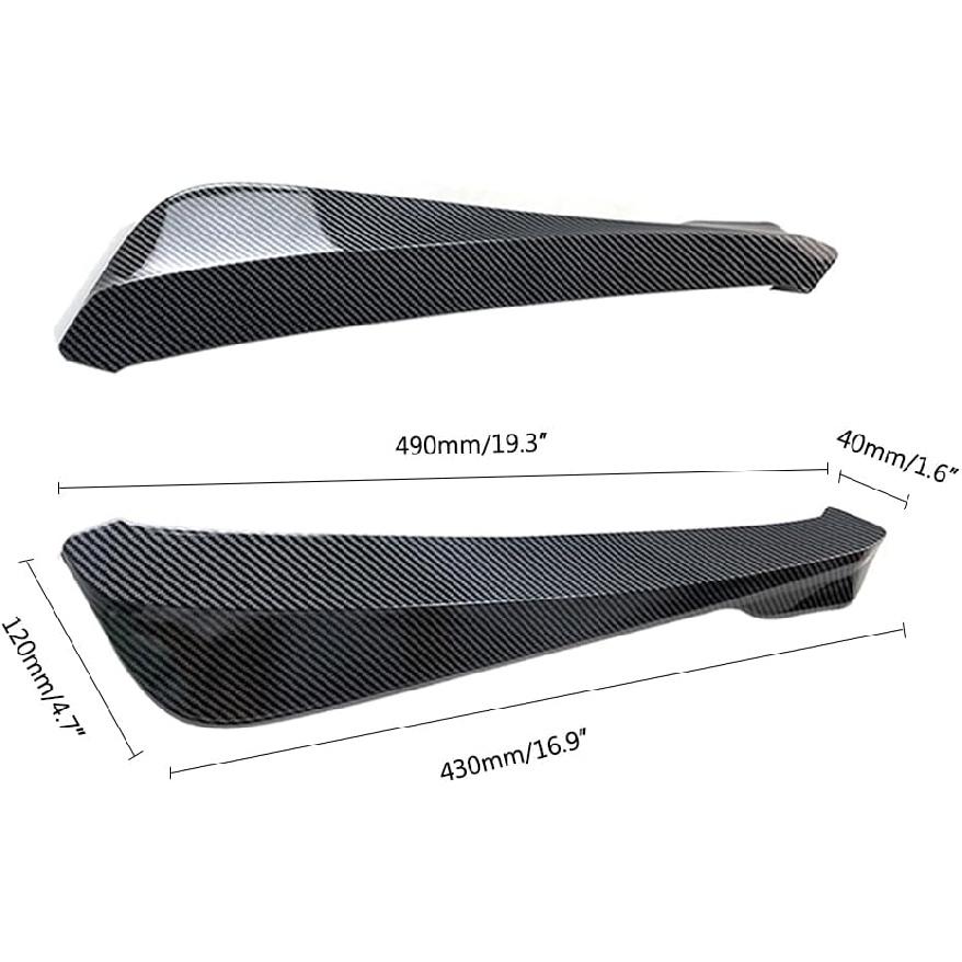 2PCS Universal Rear Diffuser Car Spoiler, Rear Bumper Lip Canard Diffuser Body Spoilers Black Lip Side Skirt Spoiler Splitter Wrap Angle Protector