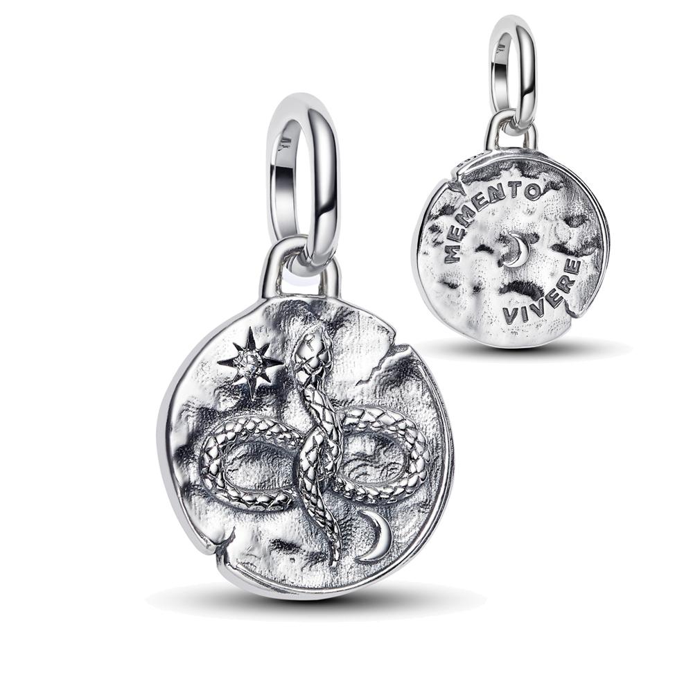 New Golden Round Medallion Pendant with Crossing Arrows Charm for Original Pan Bracelets DIY Jewelry Gift for Women