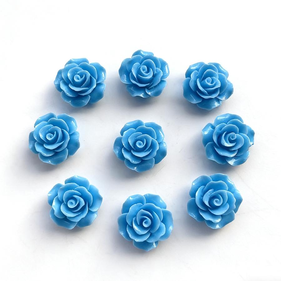20 pieces of colorful 20mm flat back resin 3D roses suitable for decorating phone cases, jewelry making, DIY materials