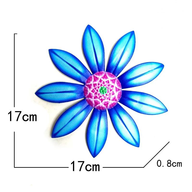 1PC Metal Flowers Garden Stakes Indoor Outdoor Crafts Rustproof Metal Iron Yard Art Lawn Decoration 8 Colors