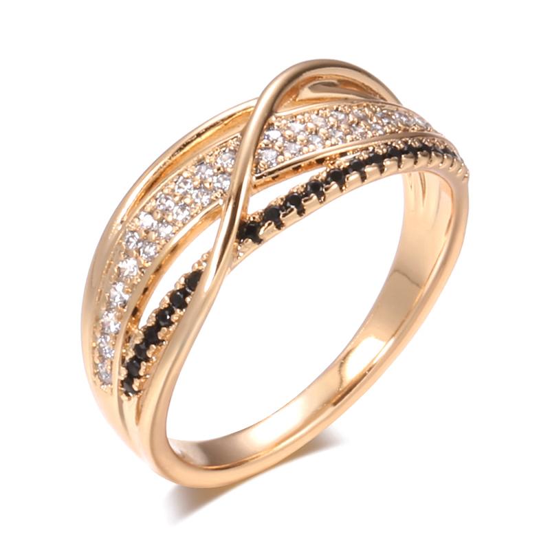 

Kinel модное кольцо из розового золота для женщин ювелирные изделия с кристаллами циркона 9 розового золота