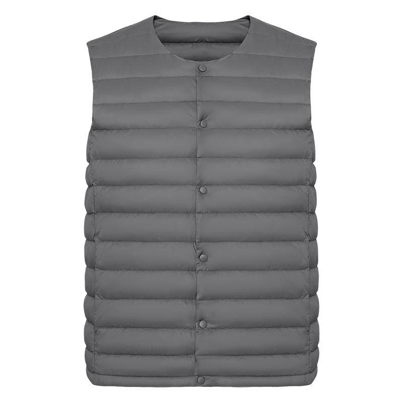 Men's Solid Color Down Vest Jacket in Plus Size