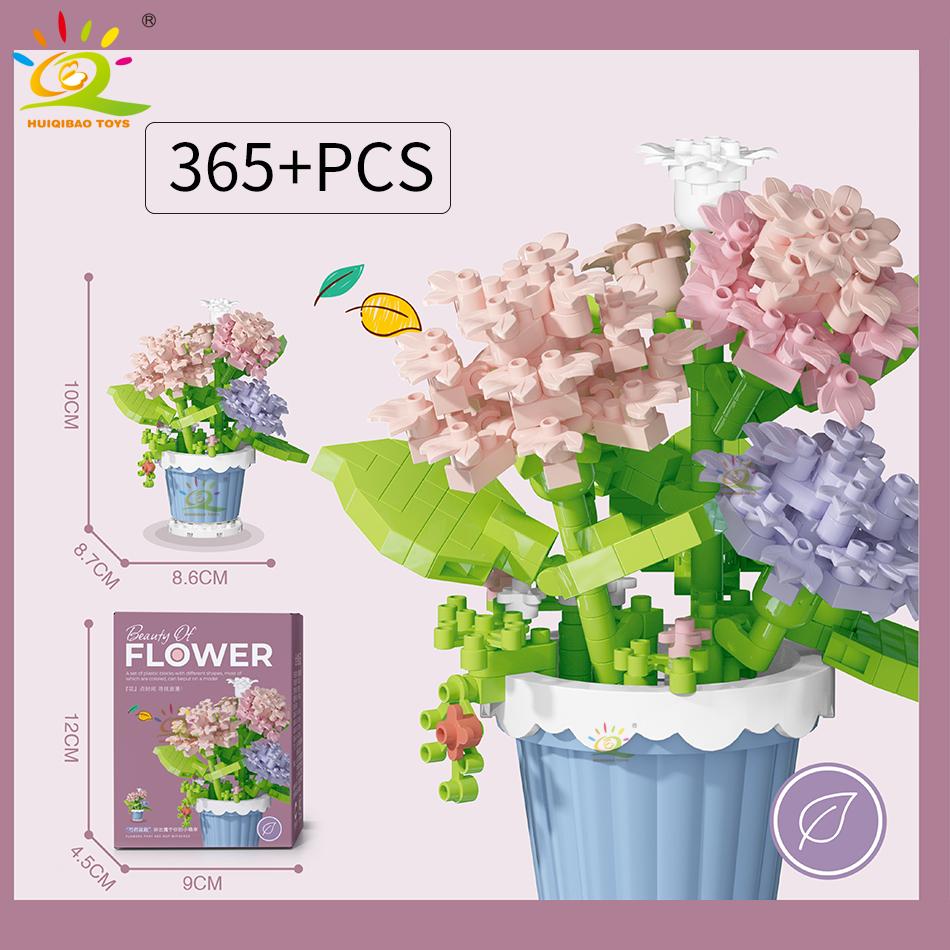 MOC Eternal Bouquet Micro Construction Blocks Flower Model DIY Home Desk Plant Decoration Assemble Block Toy Designed For Children