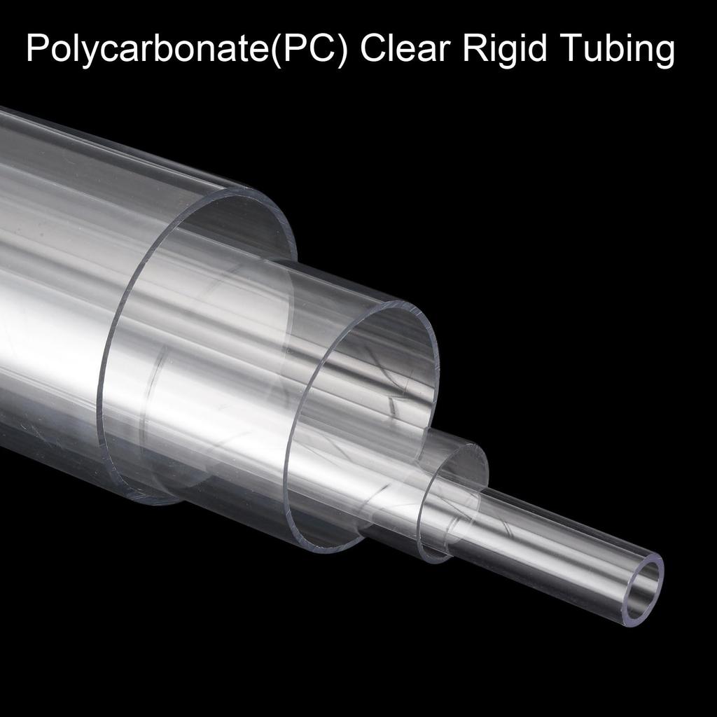 uxcell Plastic Pipe, Transparent Pipe, Hard PC Tube, Round Tube,