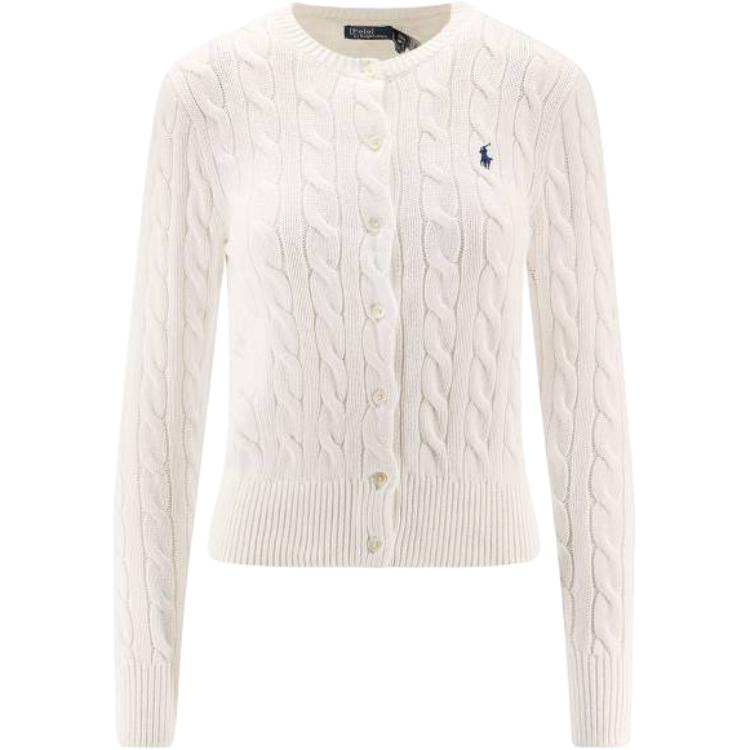 

Polo Ralph Lauren Однотонный пуловер с длинным рукавом на пуговицах Женский свитер Белый 211971868-007 M