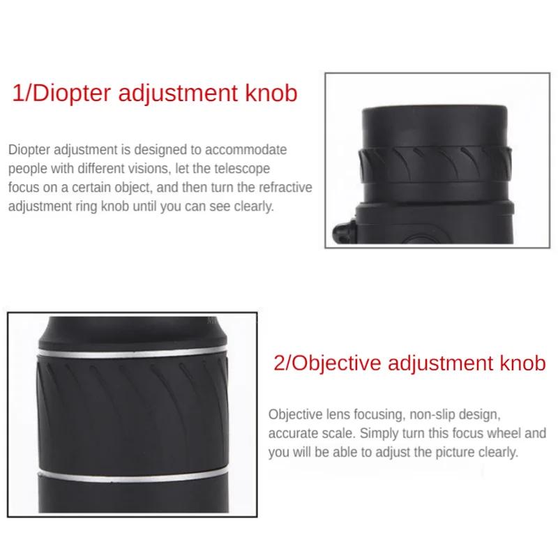 16X52 Monocular Telescope Optical Lens High Definition Handy Optics Scope Dual Focus Zoom 16X Binocular for Outdoor Camp Hunting