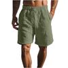 Men's -color Casual Cotton-linen Loose Five-inch Shorts