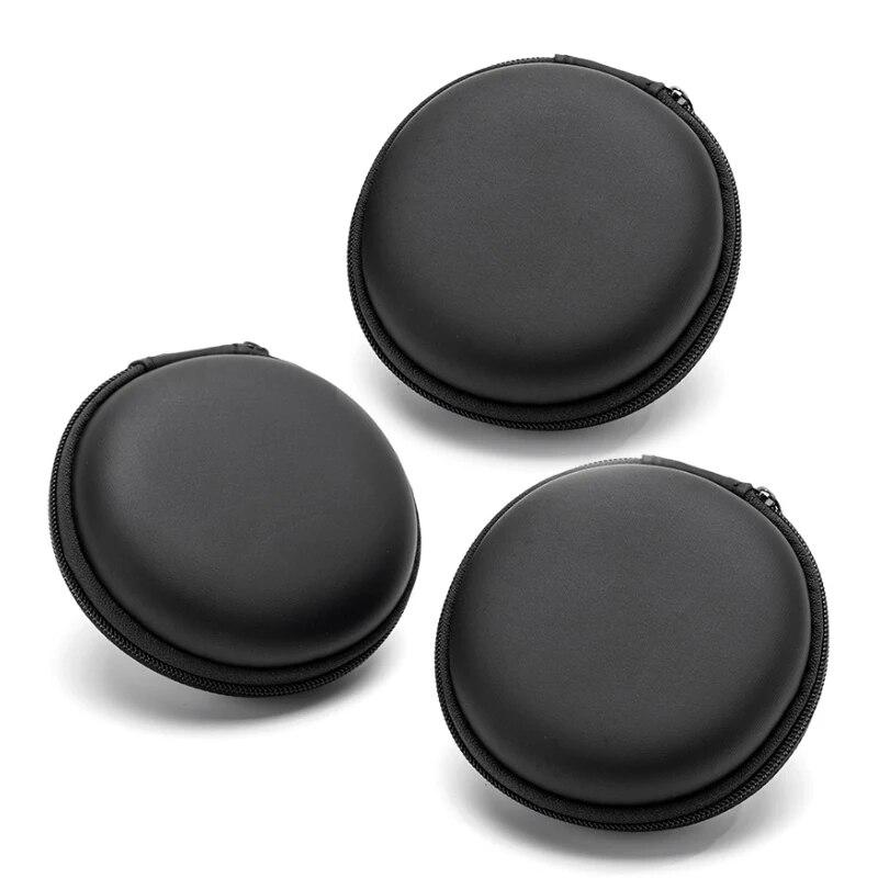 Portable Earphones Case Bag Hard Sport Wireless Headset Carrying Case Headphones Case Round Travel Carrying Wire Earphone Case