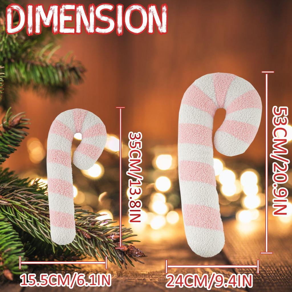 Pink Cane Hug Pillow Doll - Christmas Decoration Throw Pillow