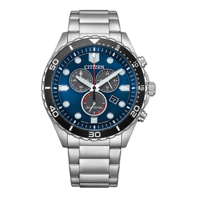 

CITIZEN Eco-Drive Series 100 Meters Waterproof Solar Quartz Steel Strap 43mm Men s Watch Blue Dial AT256084L синій