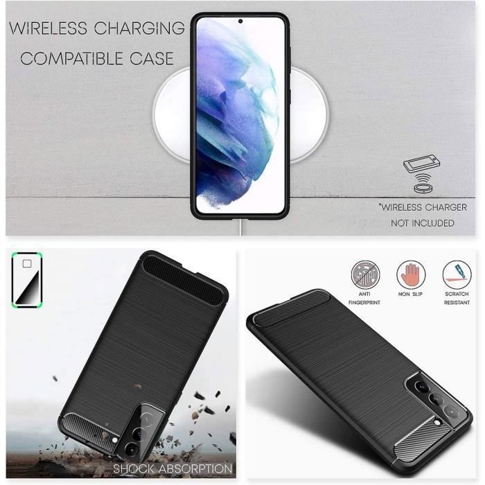 Kryt - BOOLING - pro Samsung Galaxy S21 - Černý - Odolný proti poškrábání - Nárazuvzdorný - Černý - 2 Tvrzená skla