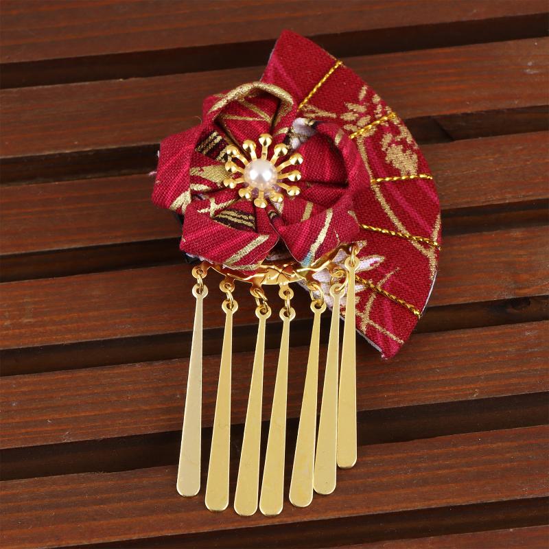 

Women Hairpin Faux Pearl Flower Fan Hair Decor Japanese Traditional Dress Kimono Robe Hair Clip Kids Girls Hair Accessories 05
