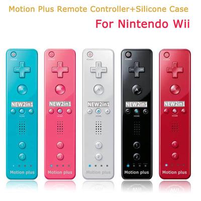 2 In1 Game Remote Controller For Nintendo Wii Controller Built-in Motion Plus+Silicone Protective Case