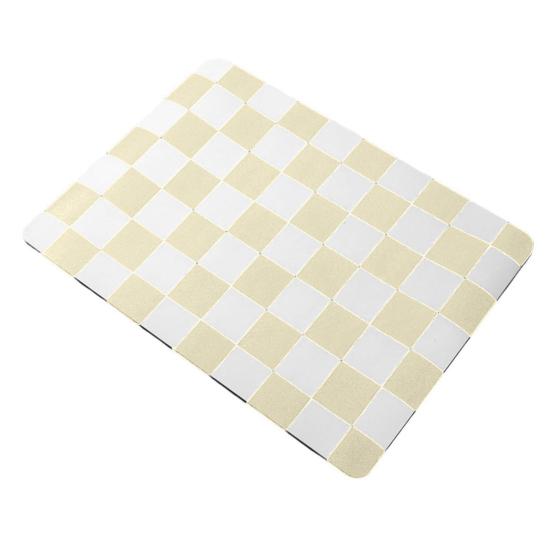 Plaid Coffee Machine Mat Absorbent Diatom Mud Drying Pad Easy-care Dining Table Mat Non-Slip Kitchen Bar Accessory